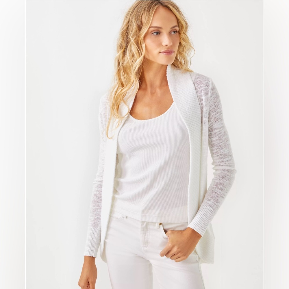 Lilly Pulitzer White Shawl Collar Amalie Cardigan
